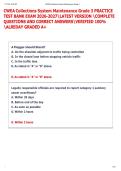 CWEA Collections System Maintenance Grade 3 PRACTICE  TEST BANK EXAM 2026-2027LATEST VERSION COMPLETE  QUESTIONS AND CORRECT ANSWERSVERIFIED 100&percnt;  ALREDAY GRADED A&plus;