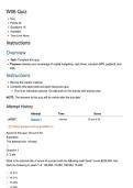 FIN 301 &vert; W06 Quiz Financial Management &vert; With complete solution &vert; Brigham Young University&comma;