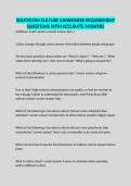 SOUTHCOM CULTURE AWARENESS REQUIREMENT QUESTIONS WITH ACCURATE ANSWERS