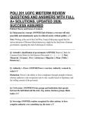 POLI 201 UOFC MIDTERM REVIEW  QUESTIONS AND ANSWERS WITH FULL A&plus; SOLUTIONS&comma; UPDATED 2026&comma; SUCCESS ASSURED
