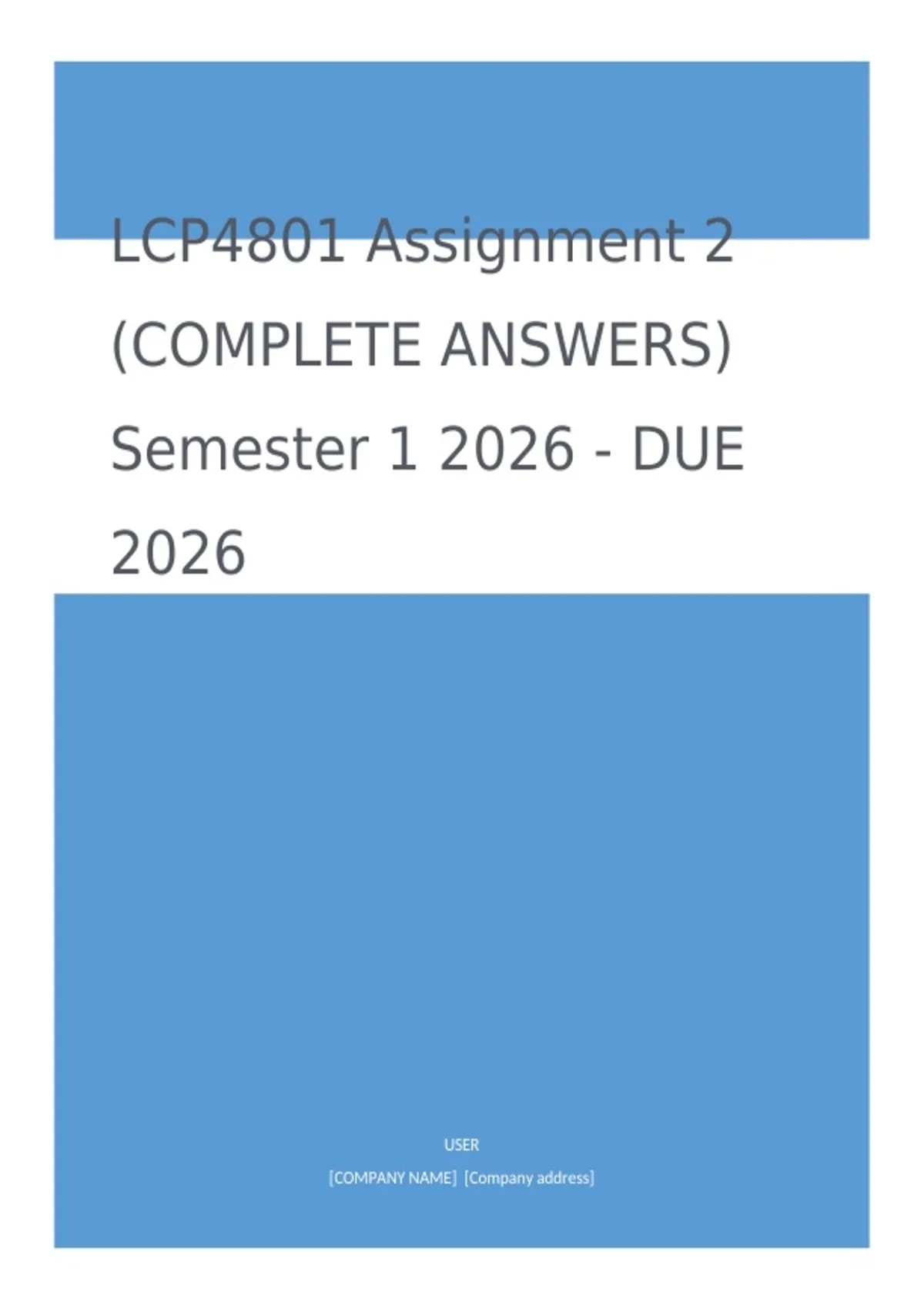 LCP4801 Assignment 2 (COMPLETE ANSWERS) Semester 1 2026 - DUE 2026 ...