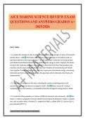 AICE MARINE SCIENCE REVIEW EXAM QUESTIONS AND ANSWERS GRADED A&plus; 2025&sol;2026