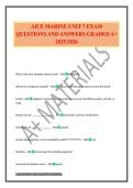 AICE MARINE UNIT 7 EXAM QUESTIONS AND ANSWERS GRADED A&plus; 2025&sol;2026