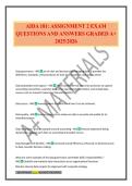 AIDA 181&colon; ASSIGNMENT 2 EXAM QUESTIONS AND ANSWERS GRADED A&plus; 2025&sol;2026