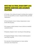 NVCC RAD 105 FINAL EXAM SCRIPT 2026 VERIFIED QUESTIONS AND ACCURATE SOLUTIONS