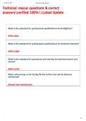 Technical rescue questions & correct  answersverified 100&percnt;Latest Update  