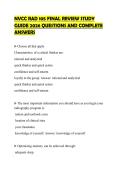 NVCC RAD 105 FINAL REVIEW STUDY GUIDE 2026 QUESTIONS AND COMPLETE ANSWERS