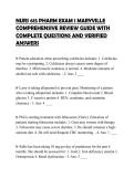 NURS 615 PHARM EXAM 1 MARYVILLE COMPREHENSIVE REVIEW GUIDE WITH COMPLETE QUESTIONS AND VERIFIED ANSWERS
