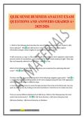 QLIK SENSE BUSINESS ANALYST EXAM QUESTIONS AND ANSWERS GRADED A&plus; 2025&sol;2026