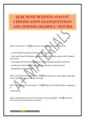 QLIK SENSE BUSINESS ANALYST CERTIFICATION EXAM QUESTIONS AND ANSWERS GRADED A&plus; 2025&sol;2026