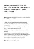 NURS 615 PHARMACOLOGY EXAM PREP STUDY GUIDE 2026 ACTUAL EXAM PAPER TEST BANK WITH 100&percnt; VERIFIED SOLUTIONS UPDATED VERSION