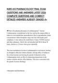 NURS 615 PHARMACOLOGY FINAL EXAM QUESTIONS AND ANSWERS LATEST 2026 COMPLETE QUESTIONS AND CORRECT DETAILED ANSWERS ALREADY GRADED A&plus;
