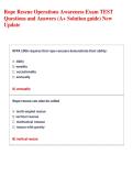 Rope Rescue Operations Awareness Exam TEST  Questions and Answers &lpar;A&plus; Solution guide&rpar; New  Update