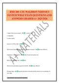 BMS 300- CSU WALDRON NERVOUS SYSTEM WHAT EXAM QUESTIONS AND ANSWERS GRADED A&plus; 2025&sol;2026