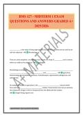 BMS 127 - MIDTERM 1 EXAM QUESTIONS AND ANSWERS GRADED A&plus; 2025&sol;2026