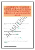 COMPREHENSIVE CFDIC COURSE CONTENT&colon; ADDIE&comma; LEARNING MODELS&comma; COMMUNICATION&comma; AND ASSESSMENT QUESTIONS AND ANSWERS GRADED A&plus; 2025&sol;2026