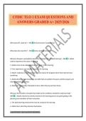 CFDIC TLO 1 EXAM QUESTIONS AND ANSWERS GRADED A&plus; 2025&sol;2026