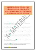 CERTIFICATE OF FITNESS FOR SUPERVISION OF FIRE ALARM SYSTEMS S-95 EXAM QUESTIONS AND ANSWERS GRADED A&plus; 2025&sol;2026