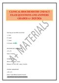 CLINICAL BIOCHEMISTRY 2ND SCT EXAM QUESTIONS AND ANSWERS GRADED A&plus; 2025&sol;2026
