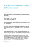 PFMC Study Emphasis Exam 2 Questions With Correct Answers