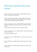 PFMC Exam 1 Questions With Correct Answers