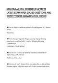 MOLECULAR CELL BIOLOGY CHAPTER 18 LATEST EXAM PAPER SOLVED QUESTIONS AND EXPERT VERIFIED ANSWERS 2026 EDITION