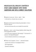 MOLECULAR CELL BIOLOGY CHAPTER 18 STUDY GUIDE SUMMARY WITH TESTED QUESTIONS AND 100&percnt; CORRECT SOLUTIONS