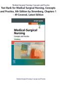 Complete Test Bank for Medical Surgical Nursing&comma; Concepts and Practice&comma; 6th Edition by Stromberg&comma; Chapters 1 - 49 Covered&comma; Latest Edition