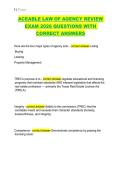 ACEABLE LAW OF AGENCY REVIEW EXAM 2026 QUESTIONS WITH CORRECT ANSWERS