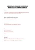 ACEABLE LAW OF AGENCY REVIEW EXAM QUESTIONS AND VERIFIED ANSWERS