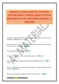 DIGITAL INTELLIGENCE SYSTEMS FOUNDATION COURSE &lpar;DISFC&rpar; EXAM QUESTIONS AND ANSWERS GRADED A&plus; 2025&sol;2026