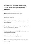 MOTORCYCLE TEST BANK GUAM 2026 QUESTIONS WITH VERIFIED CORRECT ANSWERS