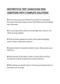 MOTORCYCLE TEST GUAM EXAM 2026 QUESTIONS WITH COMPLETE SOLUTIONS