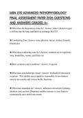 MSN 570 ADVANCED PATHOPHYSIOLOGY FINAL ASSESSMENT PAPER 2026 QUESTIONS AND ANSWERS GRADED A&plus;