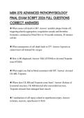 MSN 570 ADVANCED PATHOPHYSIOLOGY FINAL EXAM SCRIPT 2026 FULL QUESTIONS CORRECT ANSWERS