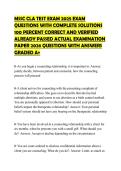 MSSC CLA TEST EXAM 2025 EXAM QUESTIONS WITH COMPLETE SOLUTIONS 100 PERCENT CORRECT AND VERIFIED ALREADY PASSED ACTUAL EXAMINATION PAPER 2026 QUESTIONS WITH ANSWERS GRADED A&plus;