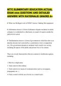MTTC ELEMENTARY EDUCATION ACTUAL EXAM 2026 QUESTIONS AND DETAILED ANSWERS WITH RATIONALES GRADED A&plus;