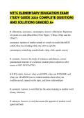 MTTC ELEMENTARY EDUCATION EXAM STUDY GUIDE 2026 COMPLETE QUESTIONS AND SOLUTIONS GRADED A&plus;