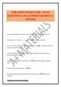 FIREARMS INSTRUCTOR - EXAM QUESTIONS AND ANSWERS GRADED A&plus; 2025&sol;2026