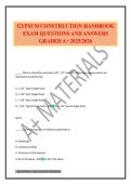 GYPSUM CONSTRUCTION HANDBOOK EXAM QUESTIONS AND ANSWERS GRADED A&plus; 2025&sol;2026GYPSUM CONSTRUCTION HANDBOOK EXAM QUESTIONS AND ANSWERS GRADED A&plus; 2025&sol;2026