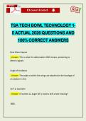 TSA TECH BOWL TECHNOLOGY 1- 5 ACTUAL 2026 QUESTIONS AND 100&percnt; CORRECT ANSWERS