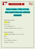 CS6515 EXAM 1 PREP ACTUAL 2026 QUESTIONS AND VERIFIED ANSWERS