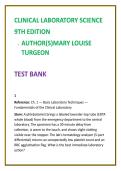 Clinical Laboratory Science Test Bank 2026 &vert; Mary Louise Turgeon 9th Ed &vert; MLS & MLT ASCP BOC Practice Questions