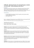 NURS 195 &ndash; Final Exam Practice Test&comma; Nursing Program&comma; Academic Year 2025&ndash;2026 &ndash; Practice Questions with Answers
