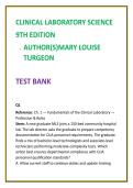 Clinical Laboratory Science Test Bank 2026 &vert; MLS Test Bank & MLT Exam Questions &vert; Mary Louise Turgeon 9th Edition &vert; ASCP BOC Practice MCQs