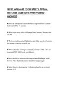 NRFSP WALMART FOOD SAFETY ACTUAL TEST 2026 QUESTIONS WITH VERIFIED ANSWERS