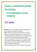 Clinical Laboratory Science Test Bank 2026 &vert; Mary Louise Turgeon 9th Edition &vert; MLS & MLT Exam Questions &plus; ASCP BOC Practice MCQs