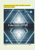 Test Bank for Essentials of MIS&comma; 14th Edition by Kenneth C&period; Laudon & Jane P&period; Laudon
