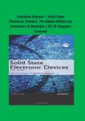 Solutions Manual &ndash; Solid State Electronic Devices&comma; 7th Global Edition by Streetman & Banerjee &vert; All 10 Chapters Covered