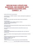 MCB 246 EXAM 1 UPDATE 2026 QUESTIONS AND ANSWERS WITH VERIFIED SOLUTIONS 100&period;docx